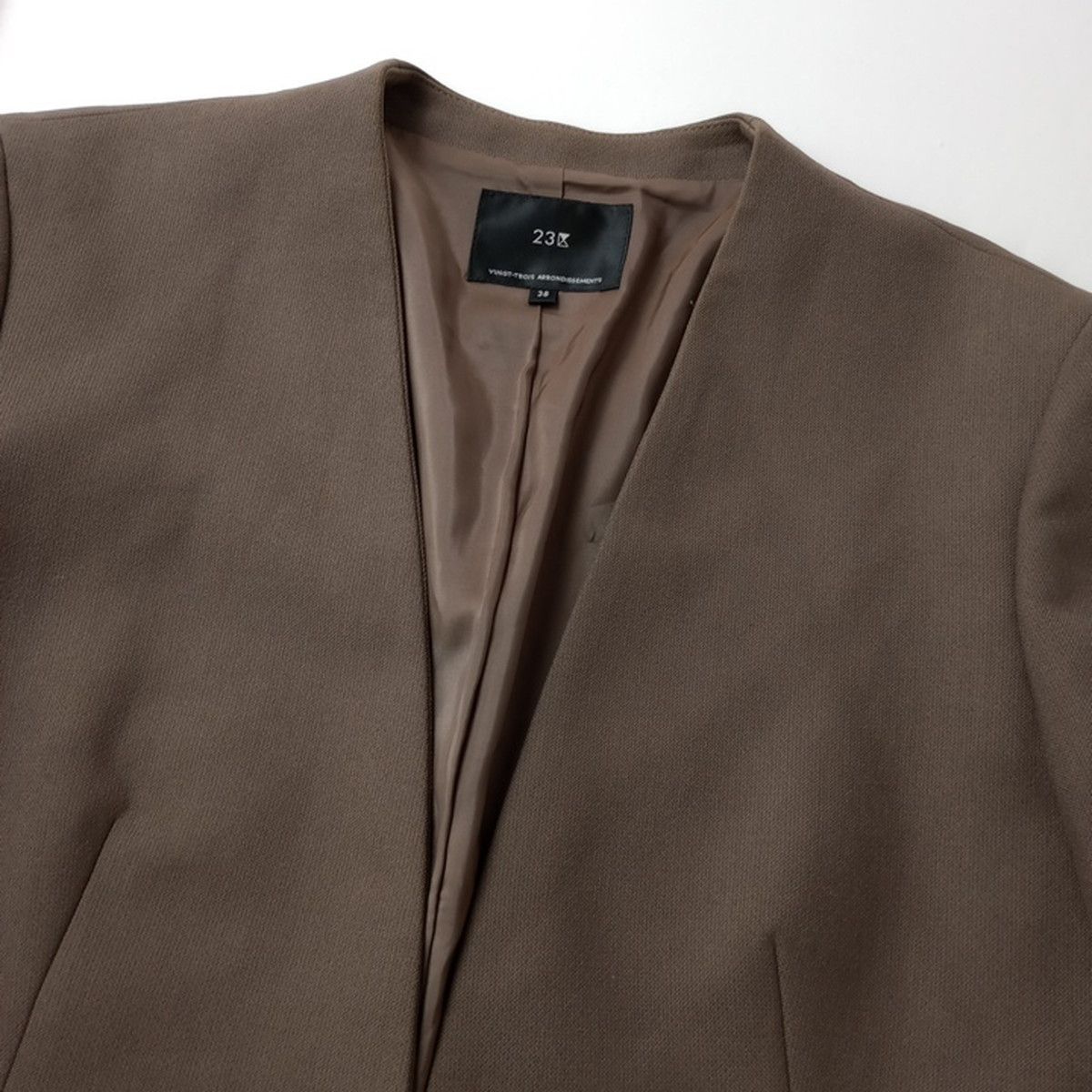 23区 オンワード樫山 ダブルクロスストレッチVカラージャケット ノー