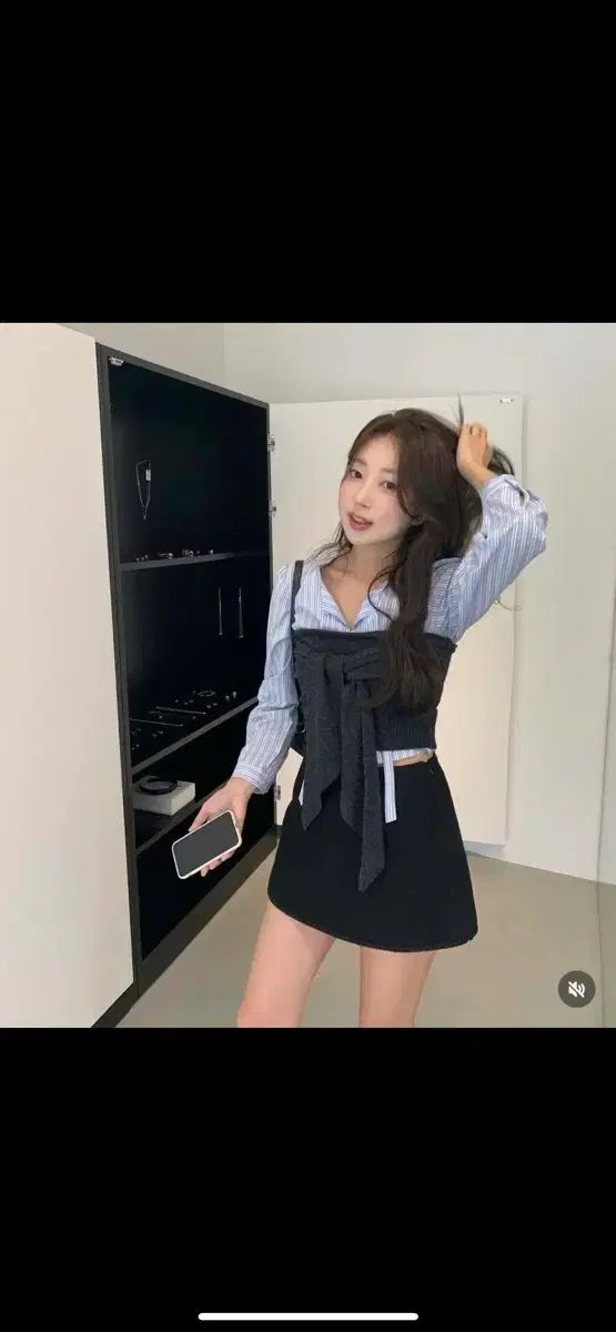 タグ付き シイェ siye リー リボン ニットトップス チャコール