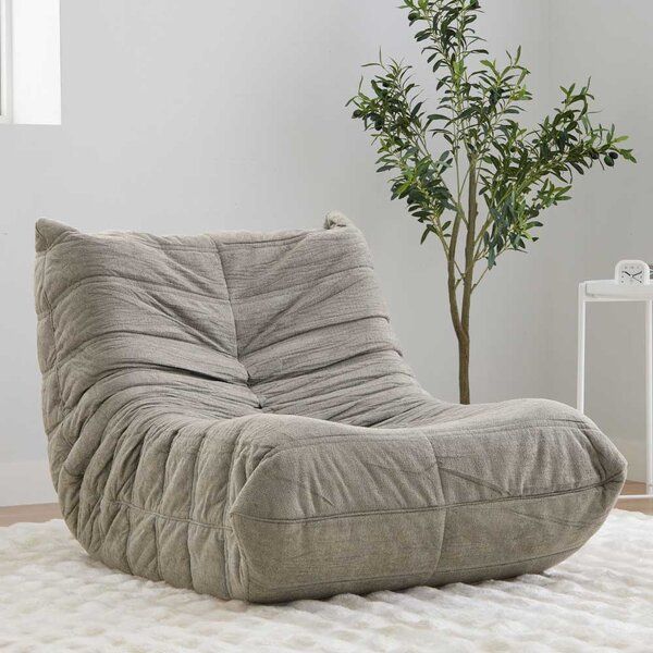 ゆったり包み込まれるローソファ グレー 1人掛 オットマンセット