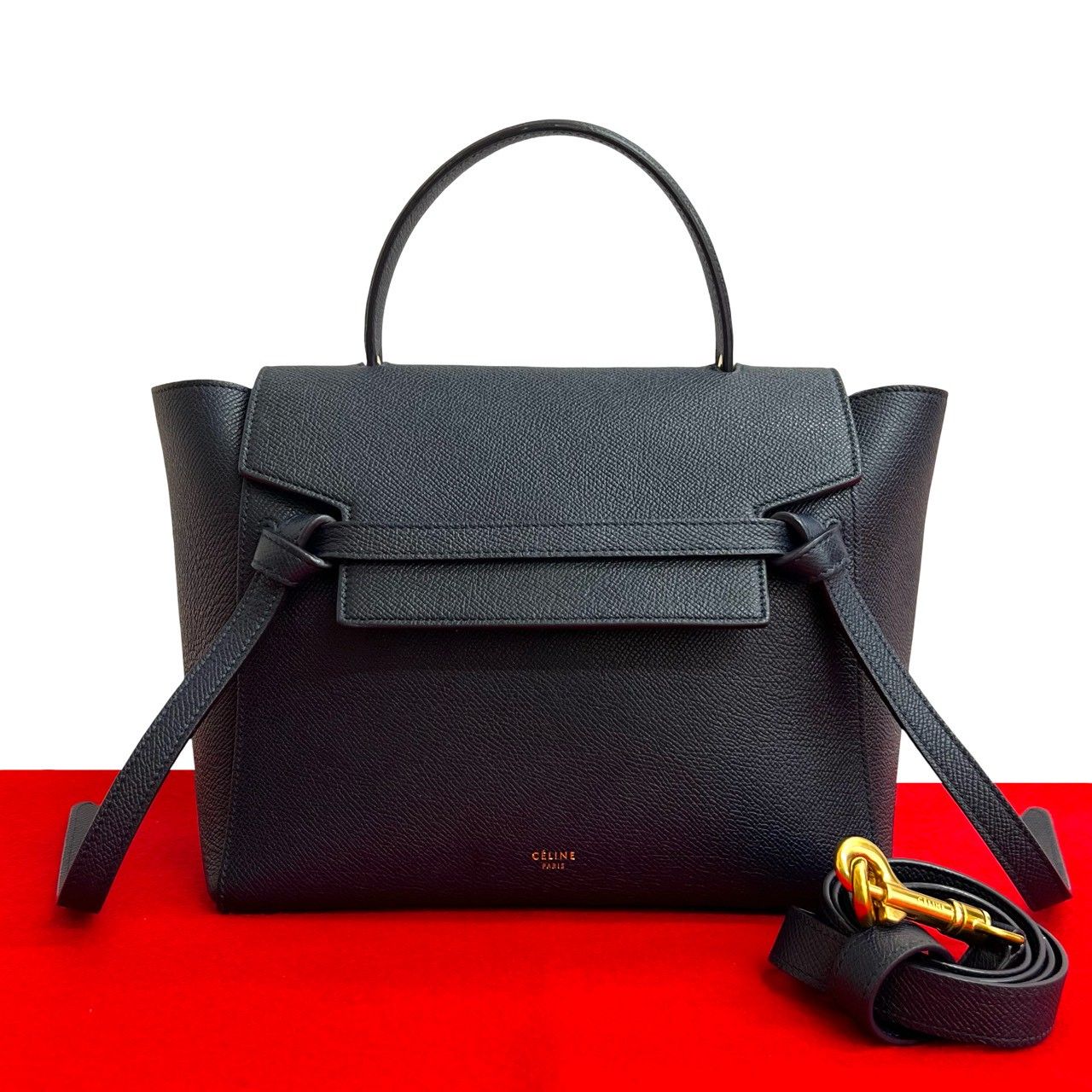 極 美品 CELINE セリーヌ マイクロ ベルトバッグ レザー 本革