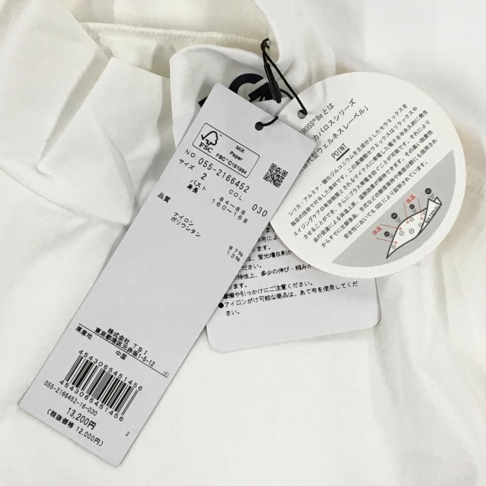 新品】パーリーゲイツ ハイネックインナーシャツ 白×黒 袖ロゴ 多機能