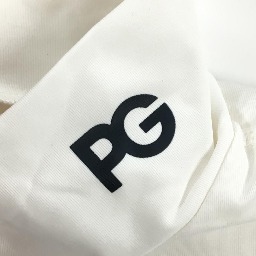 新品】パーリーゲイツ ハイネックインナーシャツ 白×黒 袖ロゴ 多機能