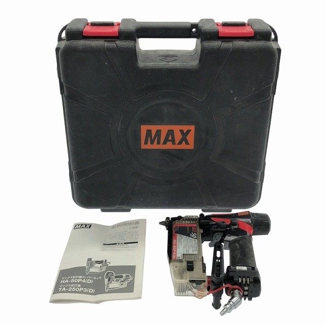  品 MAX マックス 50 mm 高圧 ピンネイラ HA-50 P 4 D ケース付 ピン釘打機 ピン釘打ち機 ピンタッカー エア工具111887 釘打機 エアーツール
