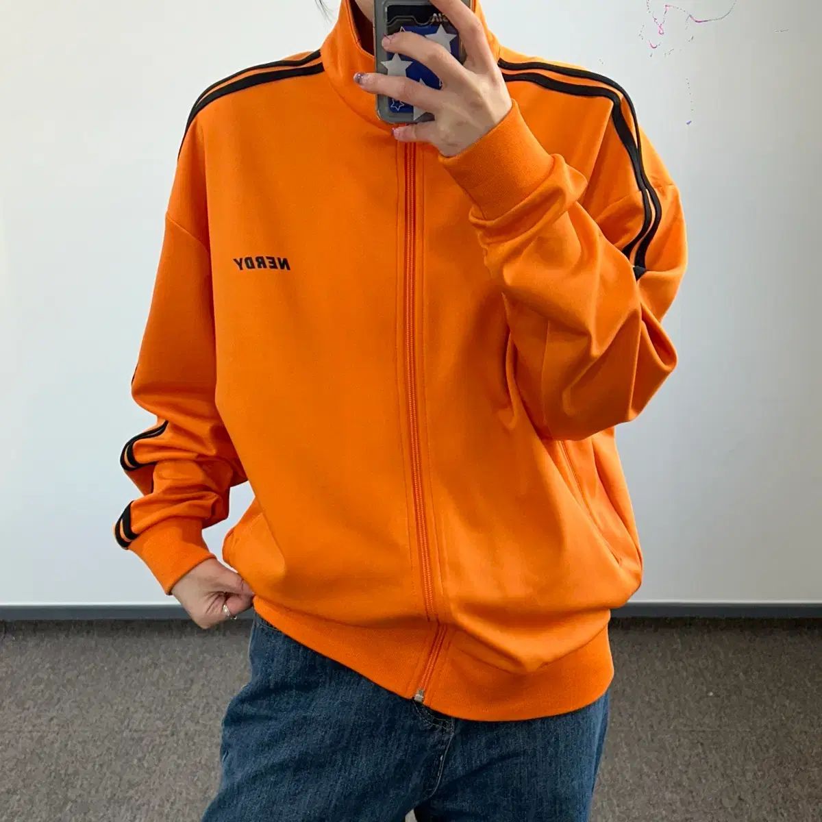 NERDY 널디 ブラック トラック オレンジ ジャージ - メルカリ