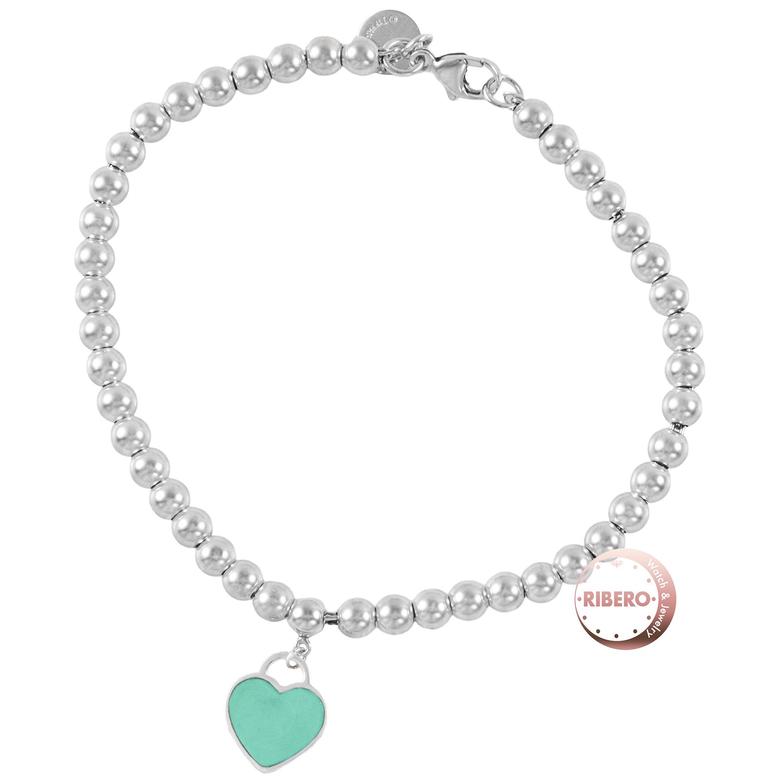 TIFFANY Co ティファニー リターン トゥ ブルーハートタグ ビーズ ブレスレット シルバー ブルー