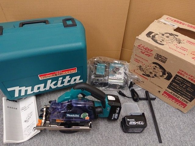 ♥品 マキタ 125 mm 充電式防じんマルノコ 14.4 V 3.0 Ah バッテリ 充電器付き