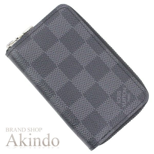 ♥ ルイヴィトン 財布 小銭入れ コインケース ダミエ グラフィット ジッピー コインパース ラウンドファスナー ブラック黒 メンズ N 63076 コンパクトウォレット ミニ財 LOUIS VUITTON ビトン ブランド プレゼント ギフト