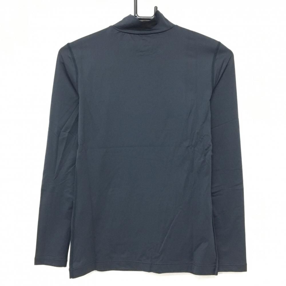 新品】パーリーゲイツ ハイネックインナーシャツ ネイビー×白 袖ロゴ