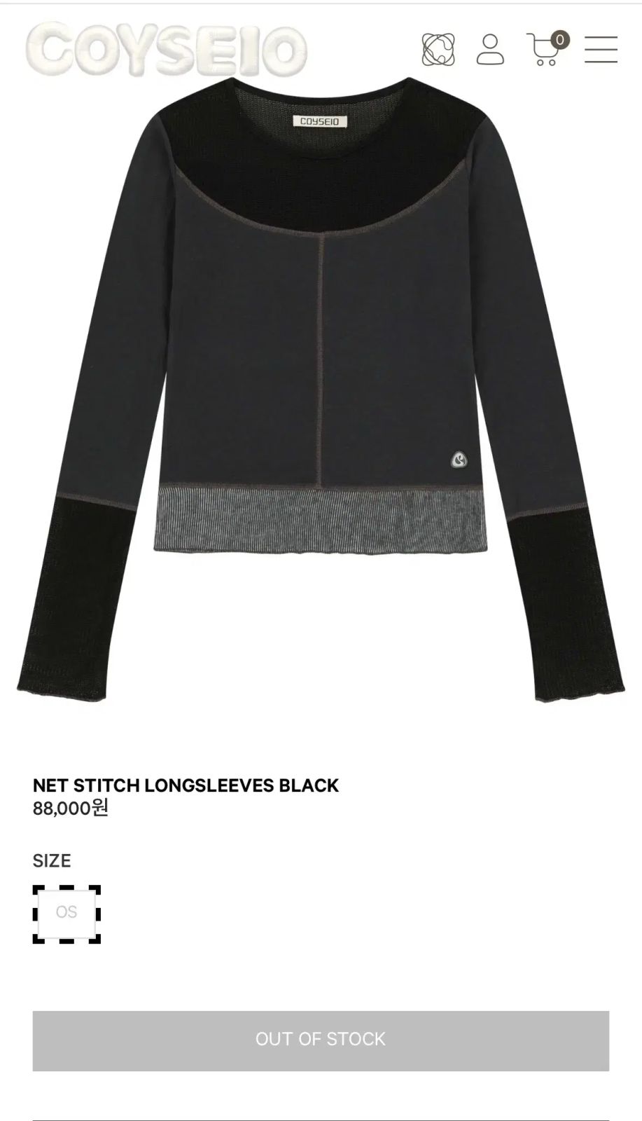 COYSEIO メッシュ スティッチ ロングスリーブ