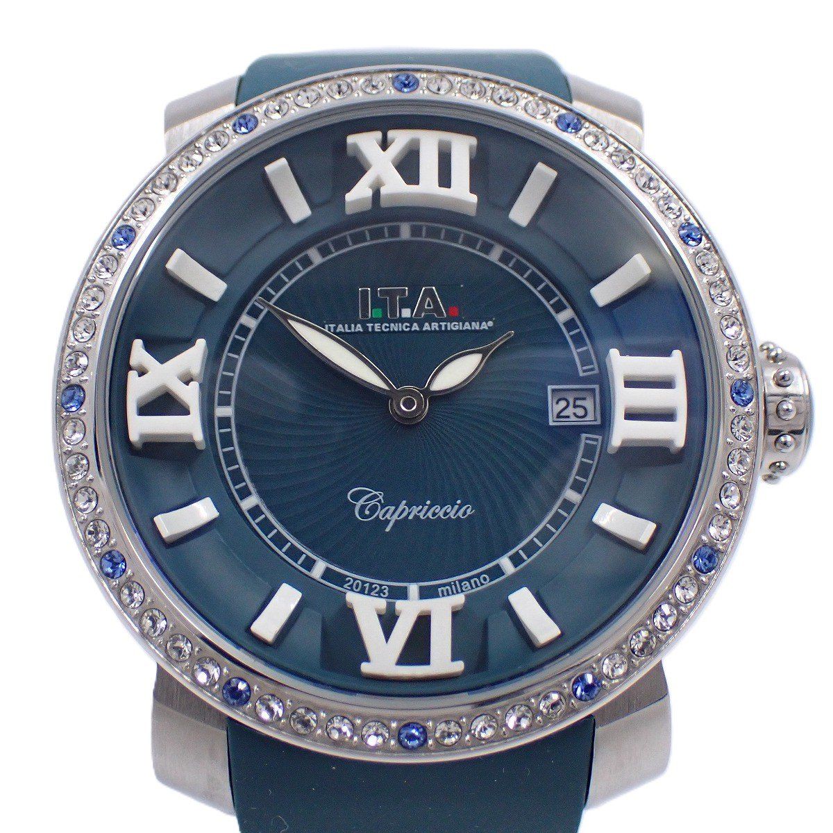 I T A カプリッチョ プレツィオゾ クォーツ レディース 腕時計 ブルー系文字盤 ラバーベルト Ref 03 01