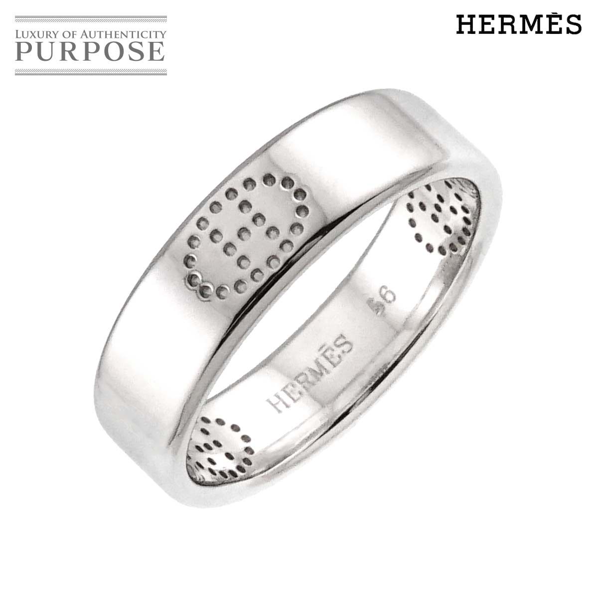 エルメス HERMES エクリプス リュバン 56 リング K18 WG ホワイトゴールド 750 指輪 Eclipse Ring 90302488