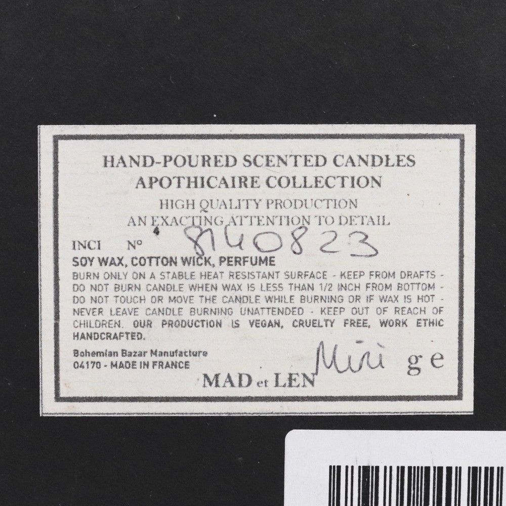 未使用 MAD ET LEN Mini CANDLE TERRE NOIRE ブラック - メルカリ