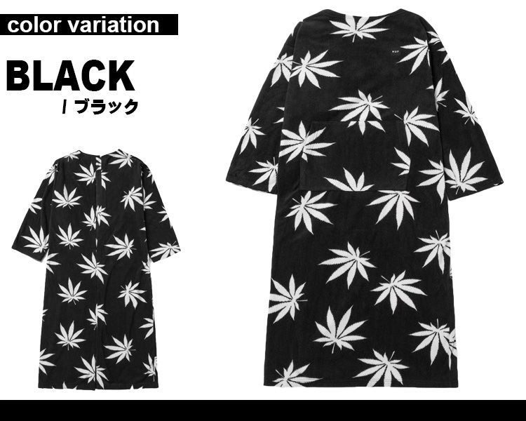 ハフ HUF フリース ポンチョ コート 総柄 羽織り ルームウェア 部屋着 冬 着る毛布 AC 00555 メンズ レディース ユニセックス ストリート スケート