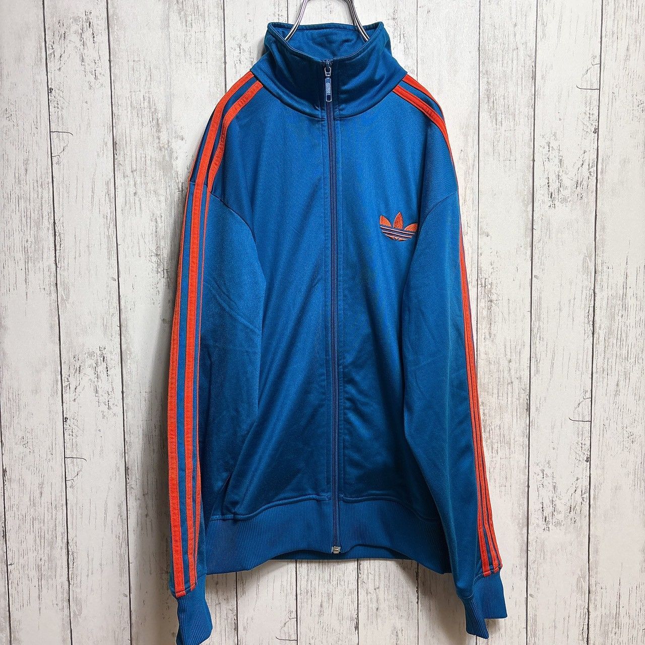 adidas アディダス トラックジャケット ブルー×オレンジ 105 スリー
