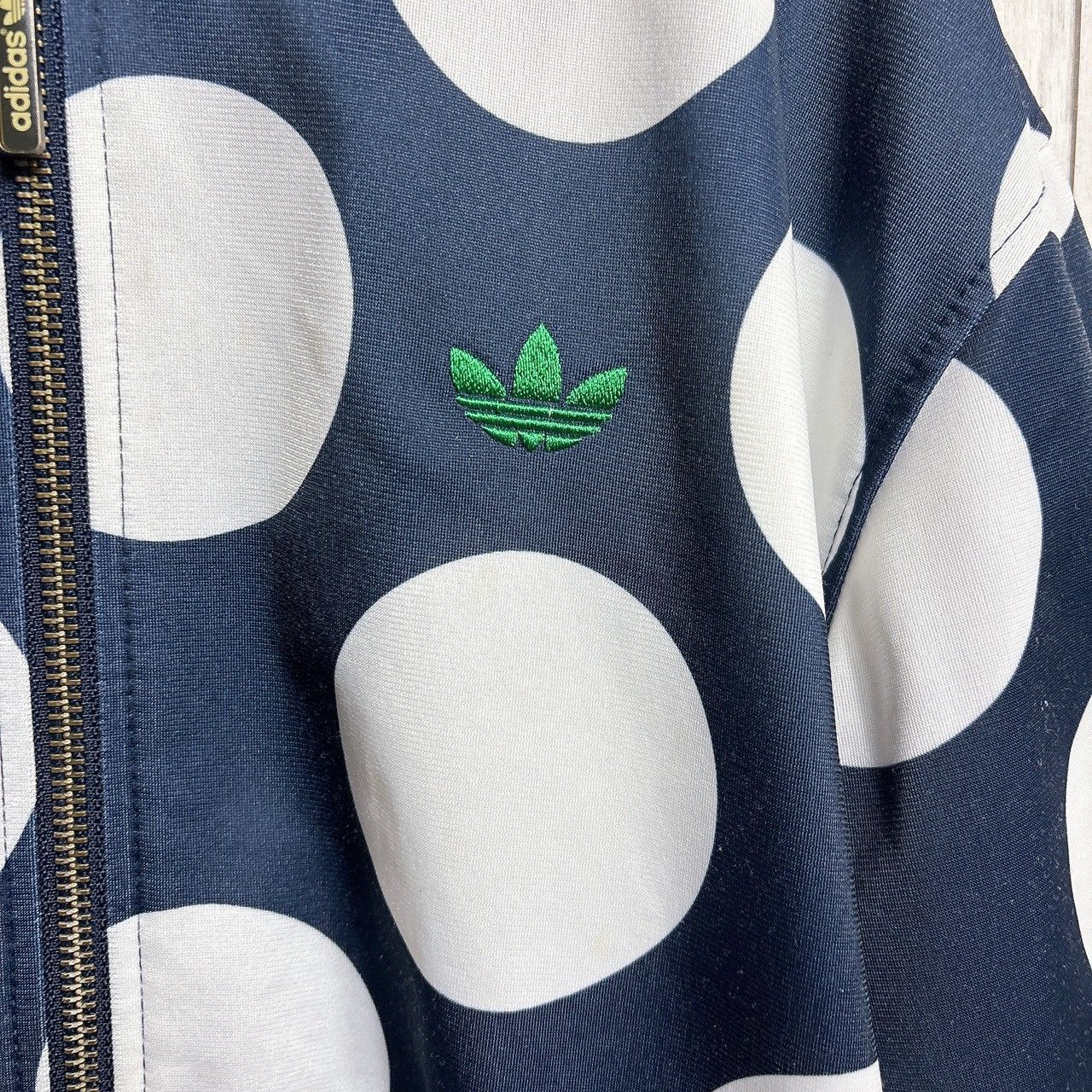 専用【スタンスミス/希少/L】アディダス　トラックジャケット　ネイビー 　ドット アディダス スタンスミス トラックジャケッ ト 水玉 ネイビー 【L