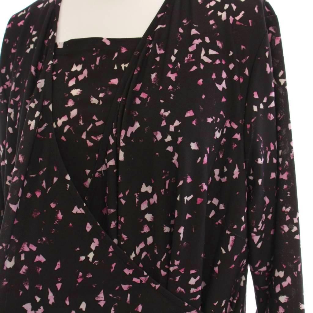 レリアン Leilian ワンピース ロング カシュクール 総柄 七分袖 大きい