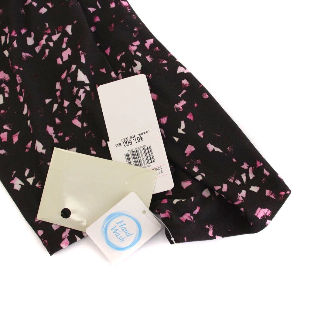 レリアン Leilian ワンピース ロング カシュクール 総柄 七分袖 大きい