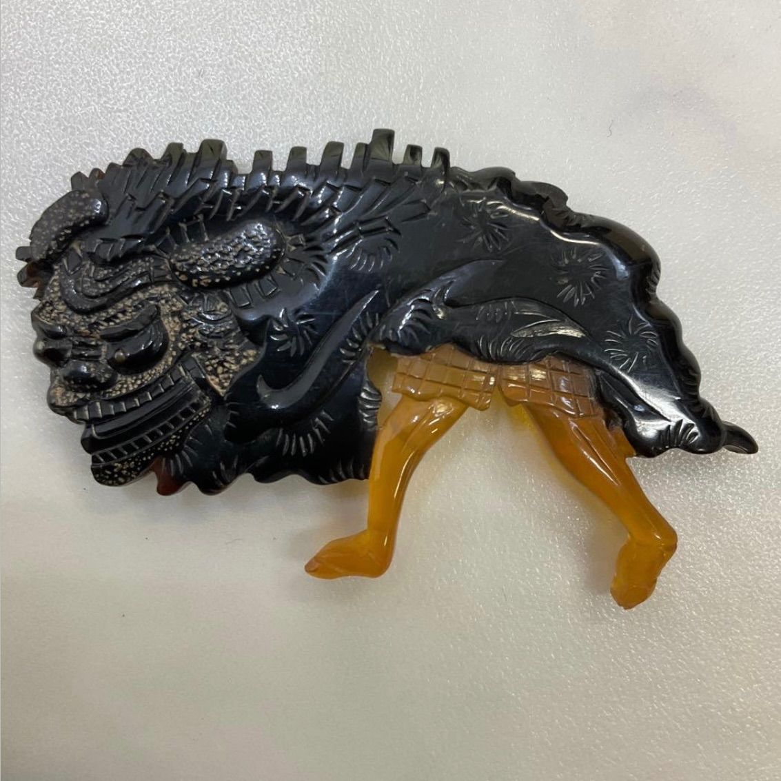 ●kimono one●kimonoarisa●厳選● 品●アンティーク帯留め●本鼈甲●本べっ甲●獅子舞●