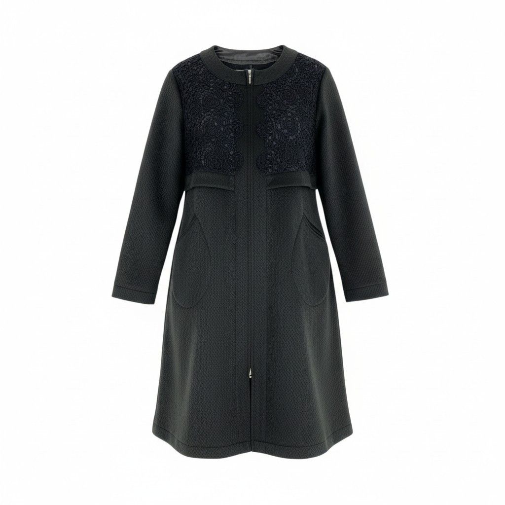 TOKUKO 1er VOL　コート　ブラック 28k29《美品》 TOKUKO 1er VOL トクコプルミエヴォル プリーツ切替