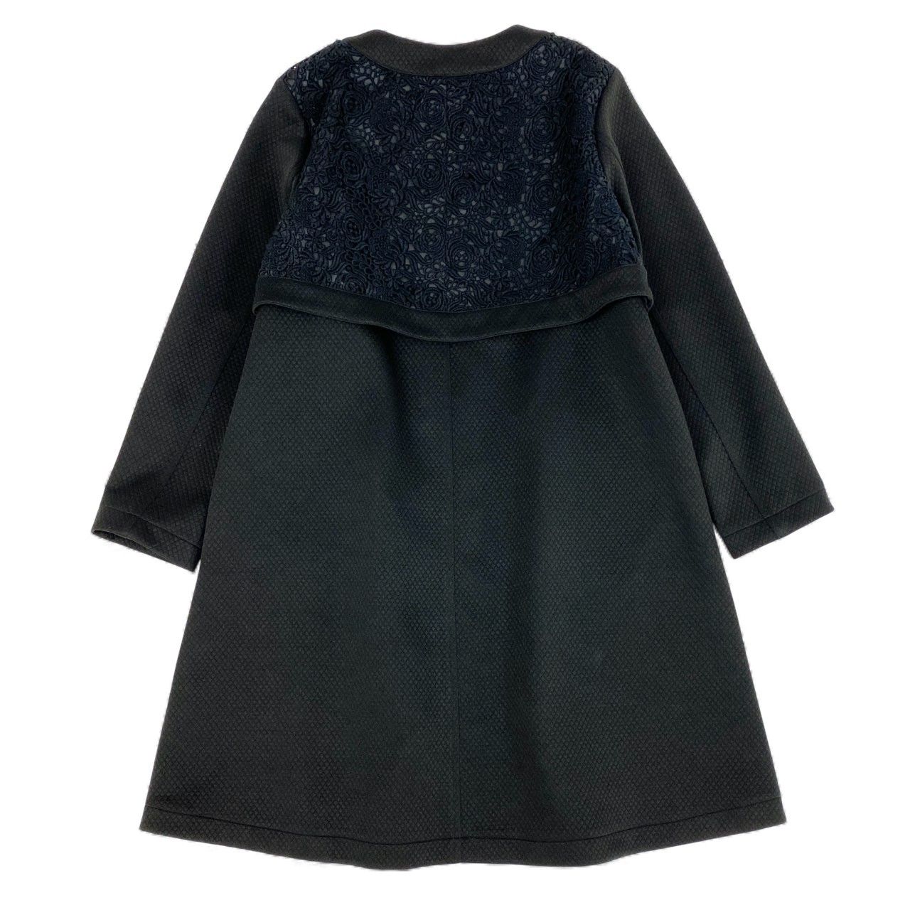 極美品✨ クコプルミエヴォル　ロングコート　羽織り　レース　フリル　ゆったり　黒 極美品✨ クコプルミエヴォル ロングコート 羽織り レース フリル