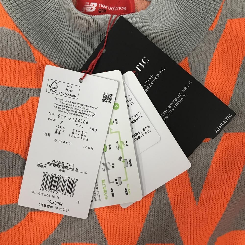 ノースリーブニットワンピースニューバランスＳ定価１９８００円 新品】ニューバランスゴルフノースリーブニットワンピースグレー×蛍光