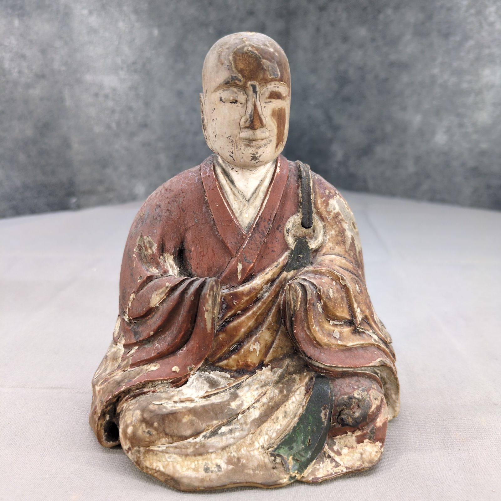 木彫 彩色仏像 僧形坐像 古作 骨董 A653 - メルカリ