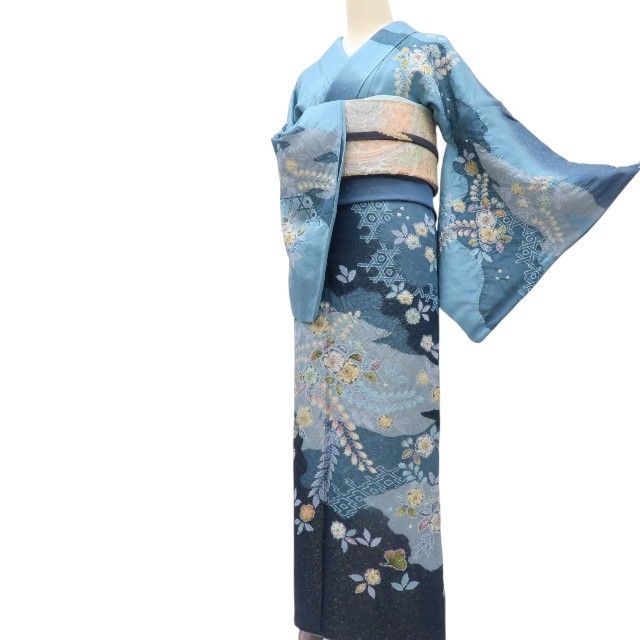 百華❀Y4184◇美品 翠山工房 桐屋の辻が花 金通し 絞り 手縫い仕立て