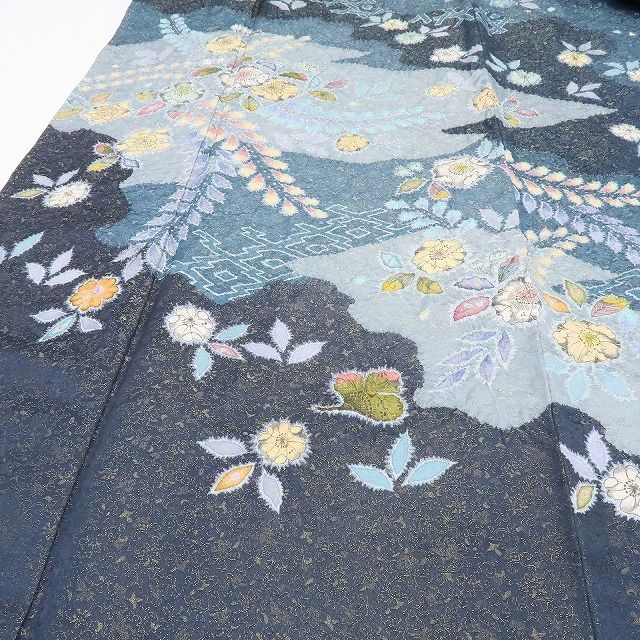 百華❀Y4184◇美品 翠山工房 桐屋の辻が花 金通し 絞り 手縫い仕立て