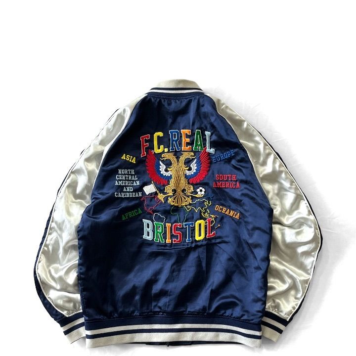 18 SS F.C.Real Bristol PDK JACKET リバーシブルスカジャン 刺繍 FCRB-180000 L ブルー ネイビー M 134