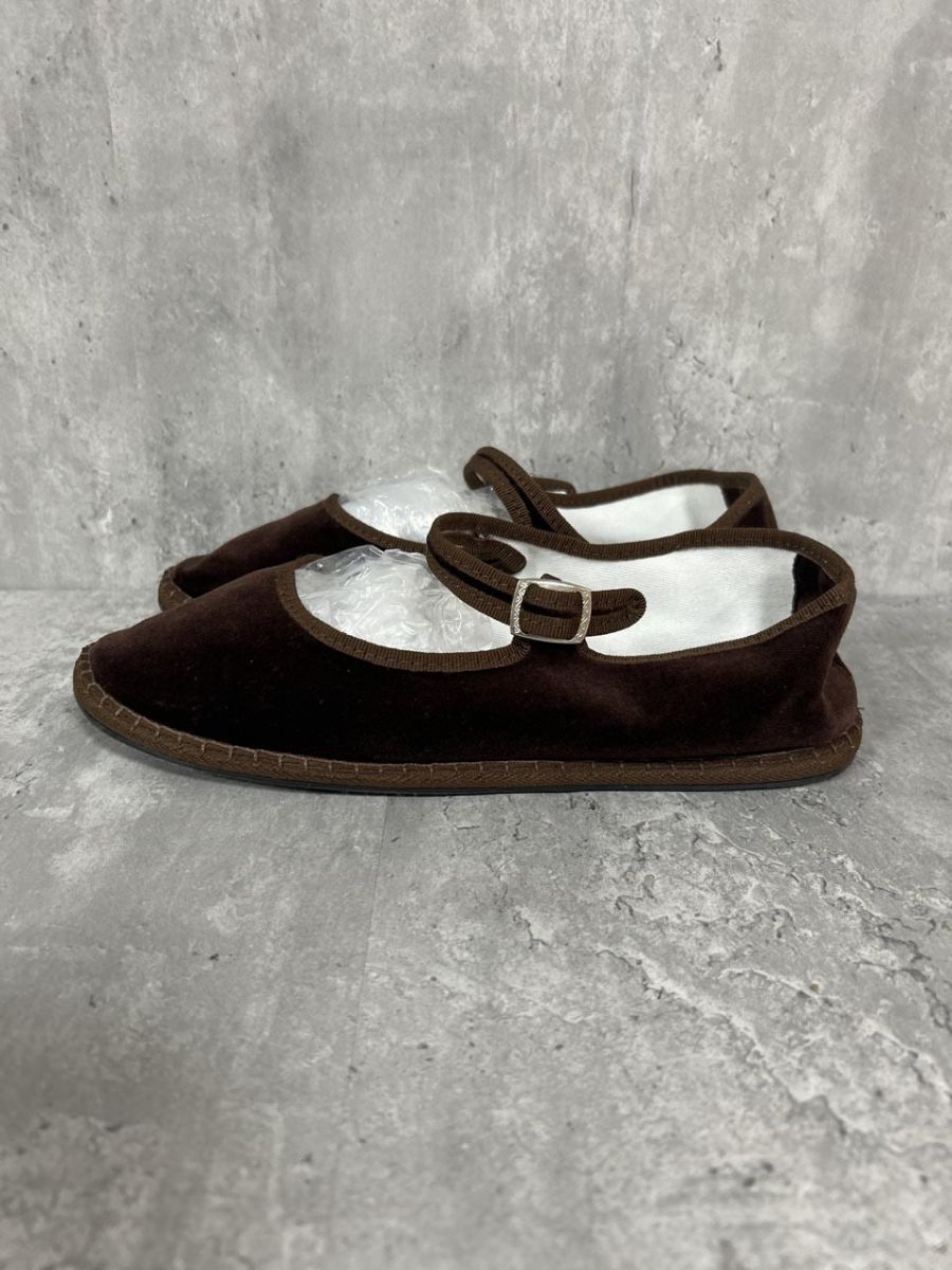 drogheria Crivellini ベルベット ストラップシューズ パンプス size 24ｃｍ 茶 レディース