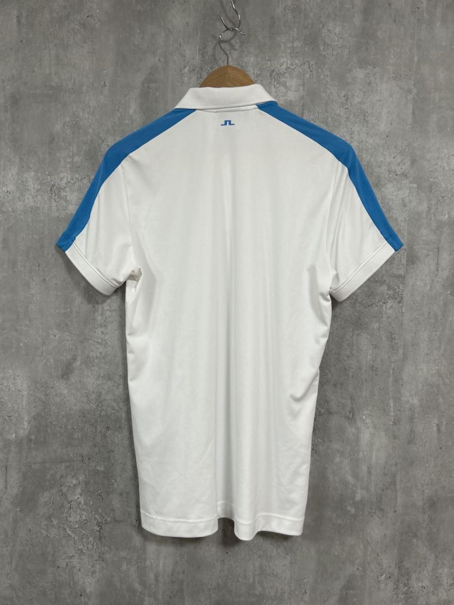 J.LINDEBERGジェイリンドバーグ　ポロシャツ ホワイト/ブルー Mサイズ ジェイリンドバーグ ポロシャツ ホワイト/ブルー Mサイズ J.LINDEBERG