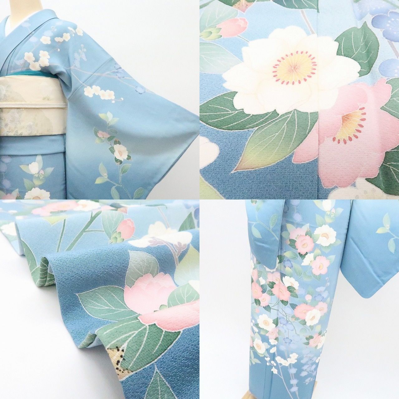 百華❀Y4186◇美品 作家物落款 手描き友禅 縫い一つ紋 手縫い仕立て 百華❀Y4186◇美品 作家物落款 手描き友禅 縫い一つ紋 手縫い仕立て