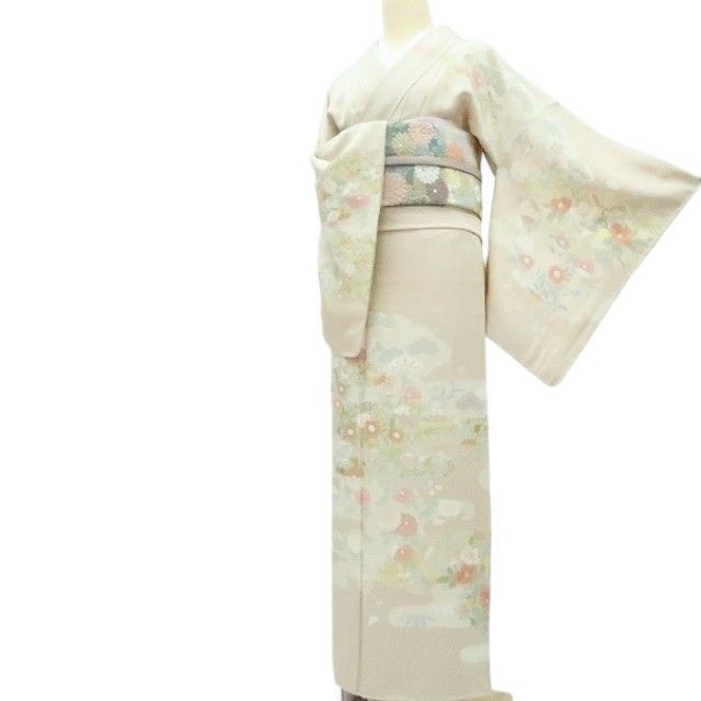 百華❀Y4187◇未着用 金駒刺繡 仕付け糸付 手縫い仕立て 正絹 訪問着