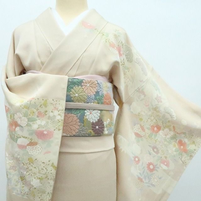 百華❀Y4187◇未着用 金駒刺繡 仕付け糸付 手縫い仕立て 正絹 訪問着