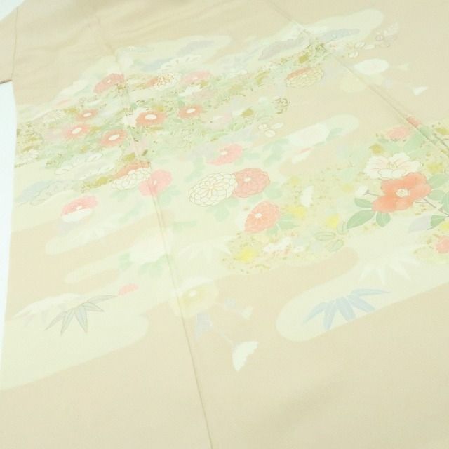 百華❀Y4187◇未着用 金駒刺繡 仕付け糸付 手縫い仕立て 正絹 訪問着