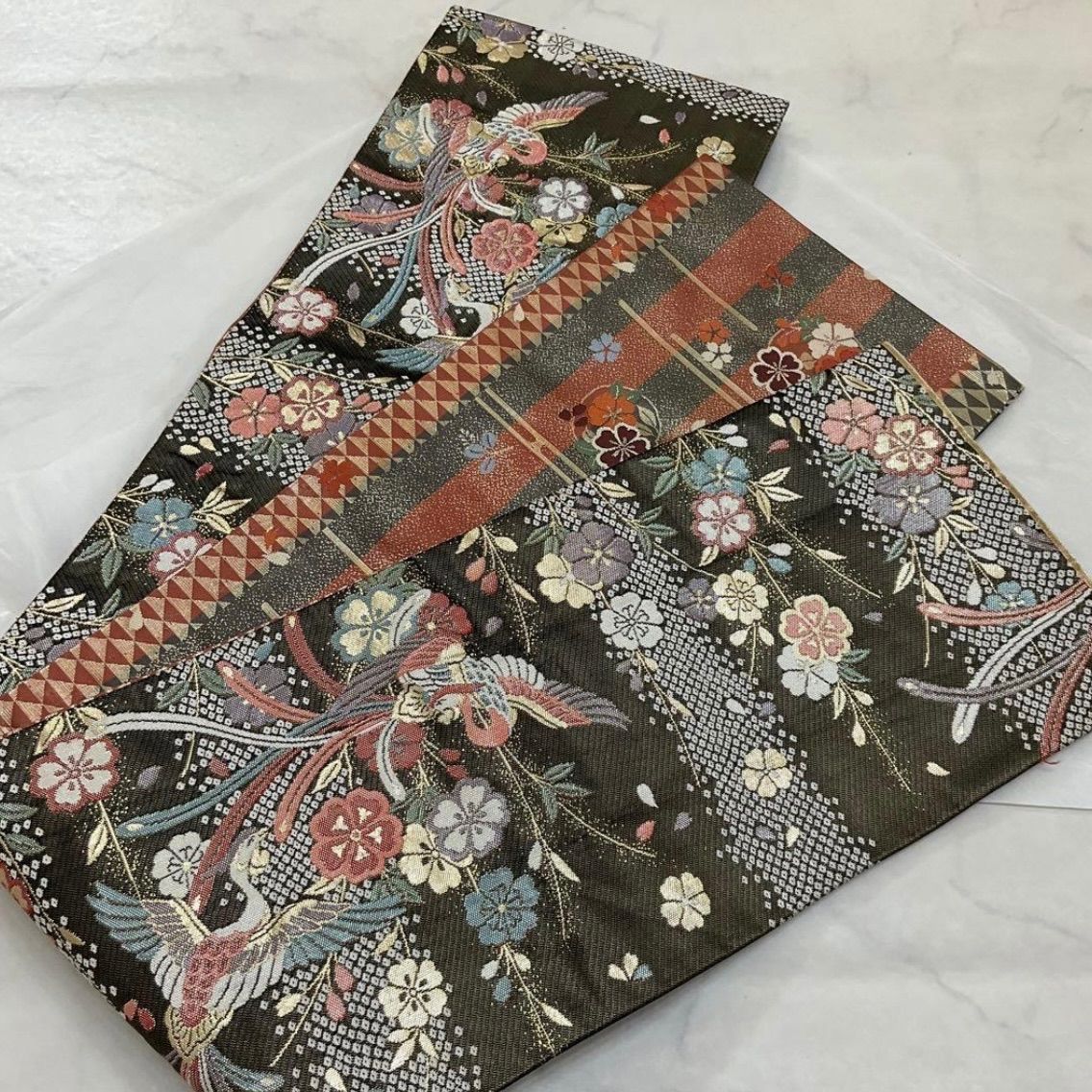 kimono one kimonoarisa 同然 六寸帯 最 西陣織 正絹 長尺 リバーシブル 431 cm