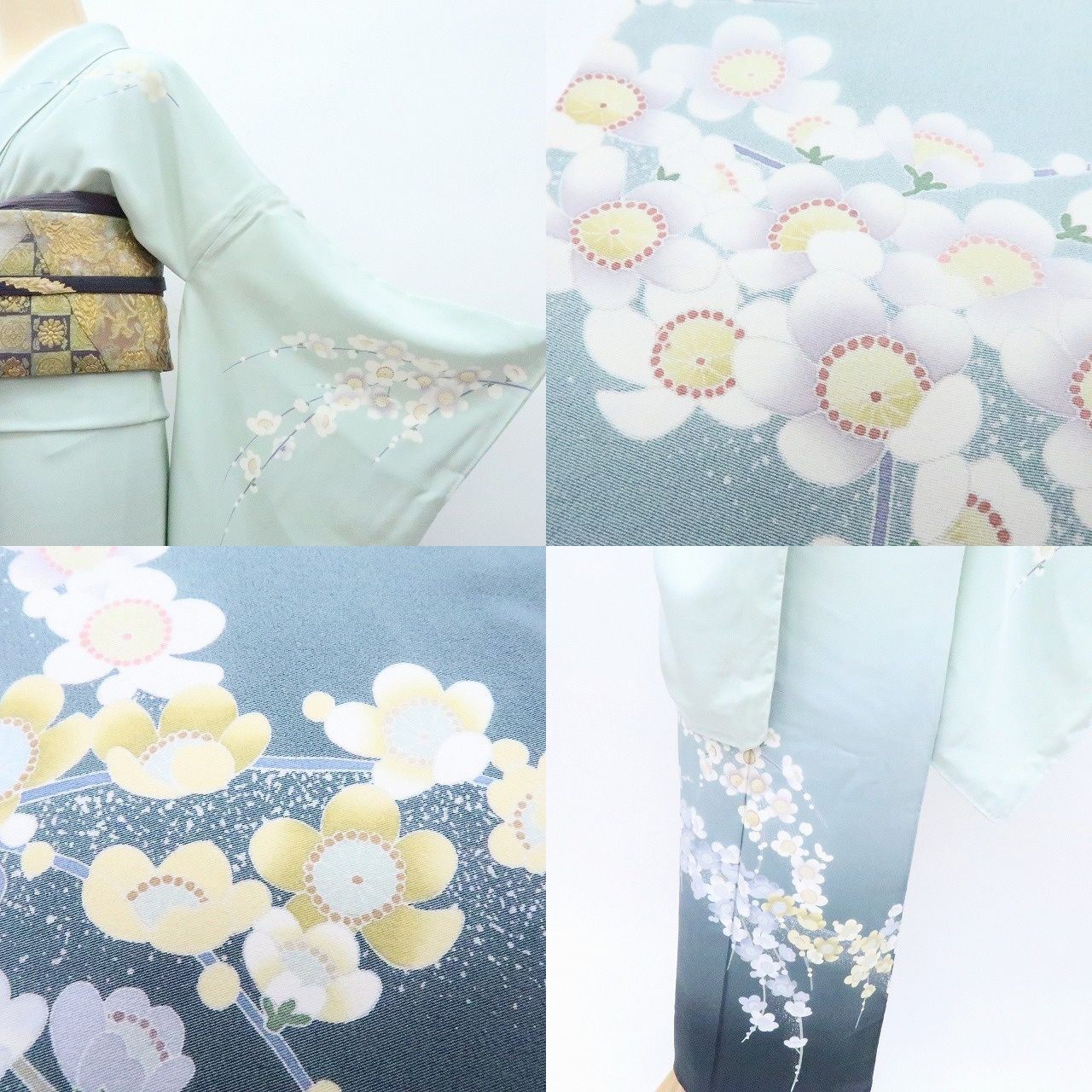 百華❀Y4188◇未着用 十日町友禅 遠田藤舟落款 仕付け糸付 手縫い