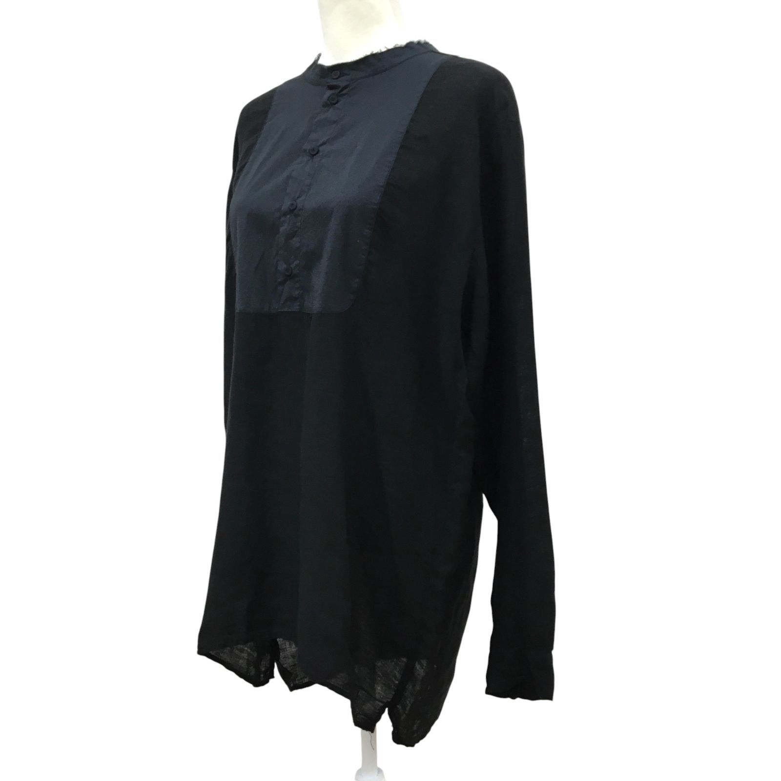 ZM1670 KristenseN DU NORD カットオフバンドカラーチュニックリネン