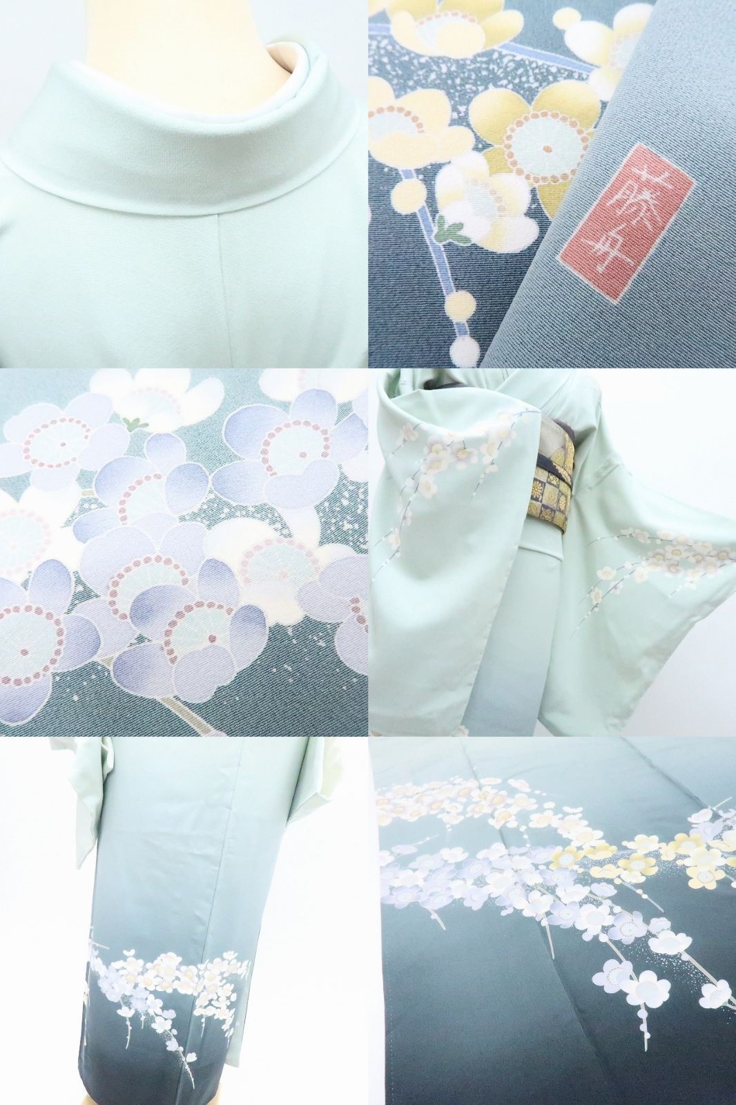 Y3671◇新品 正絹 十日町友禅 遠田藤舟落款 仕付け糸付 訪問着 着物 百華❀Y4188◇未着用 十日町友禅 遠田藤舟落款 仕付け糸付 手縫い