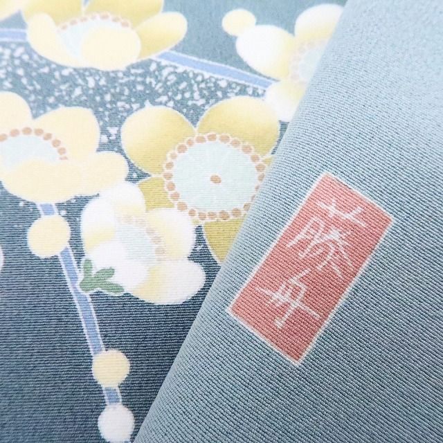 百華❀Y4188◇未着用 十日町友禅 遠田藤舟落款 仕付け糸付 手縫い