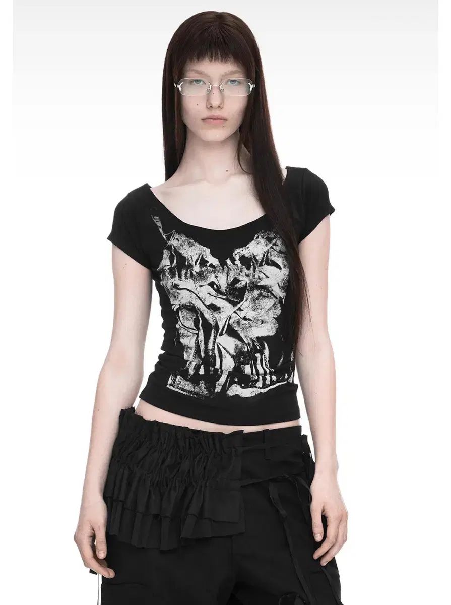 NACHE SLIP X RAY PRINTED T SHIRT BLACK