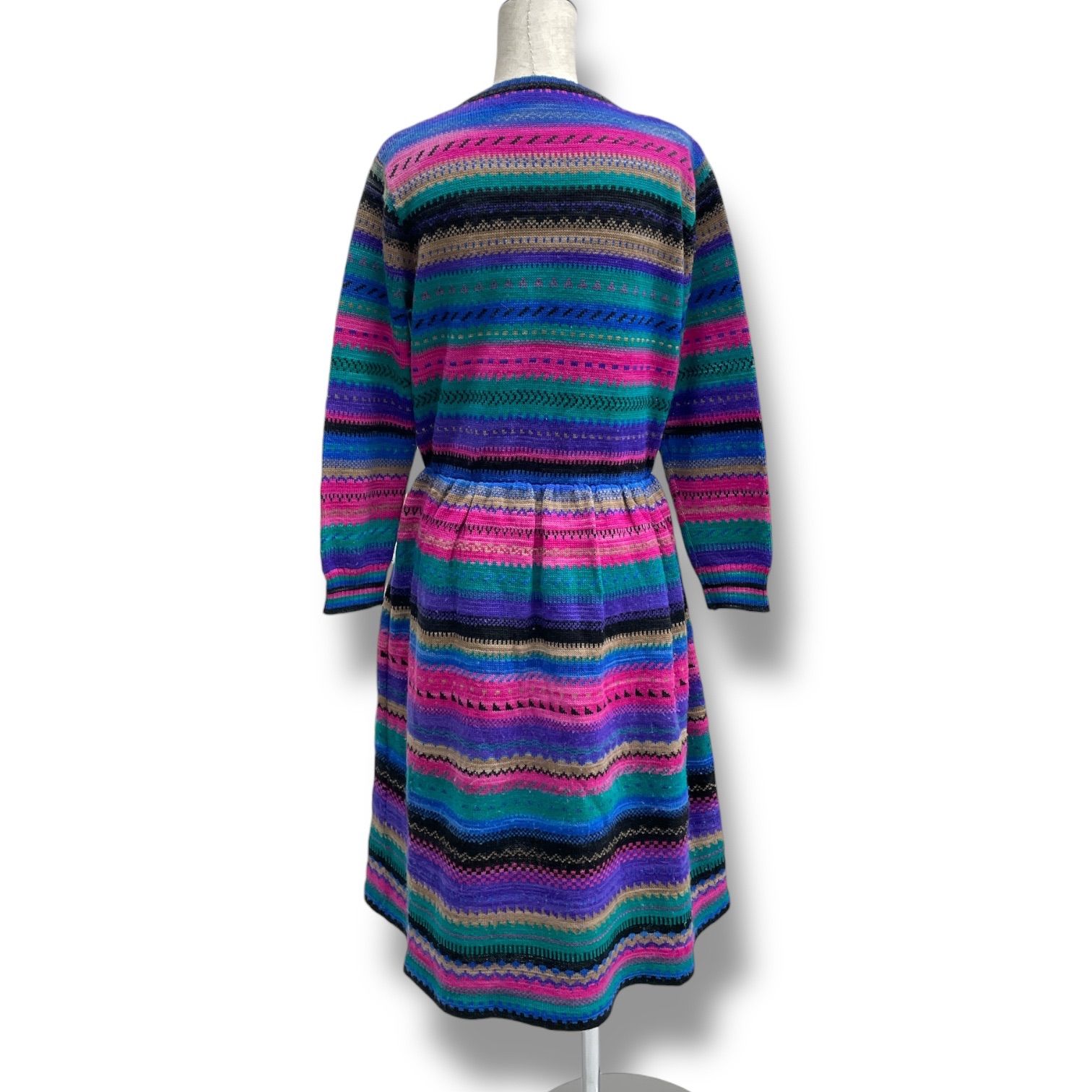 MORIOKA SACHIKO モリオカサチコ ニットワンピース ウール カラフル マルチ レディース 秋 冬 ゴーゴー古着マルイファミリー 23 No.326