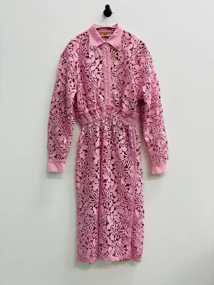 No21 (ナンバー투エンワン) ピンク レース シャツ 割引 ONE PIECE