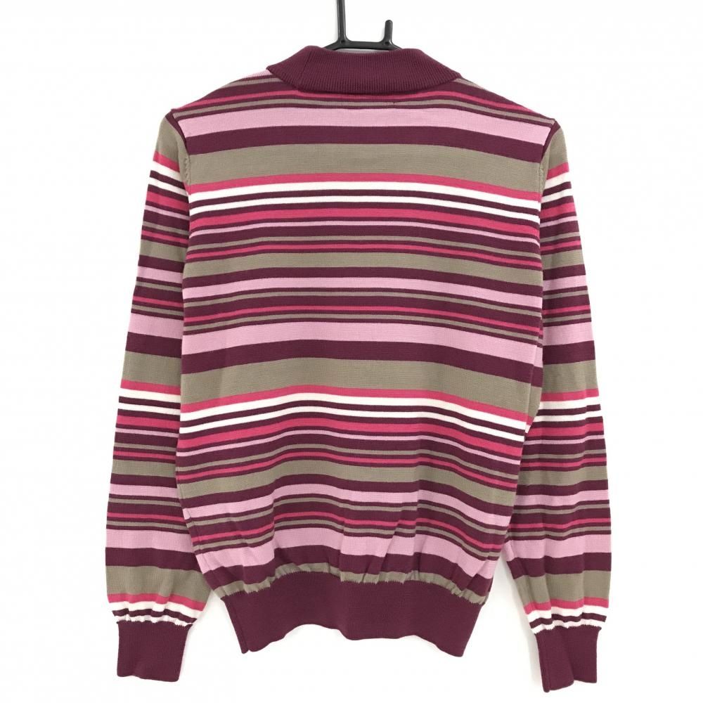 超美品】MUスポーツ ハイネックセーター ボルドー系×ピンク×ブラウン系