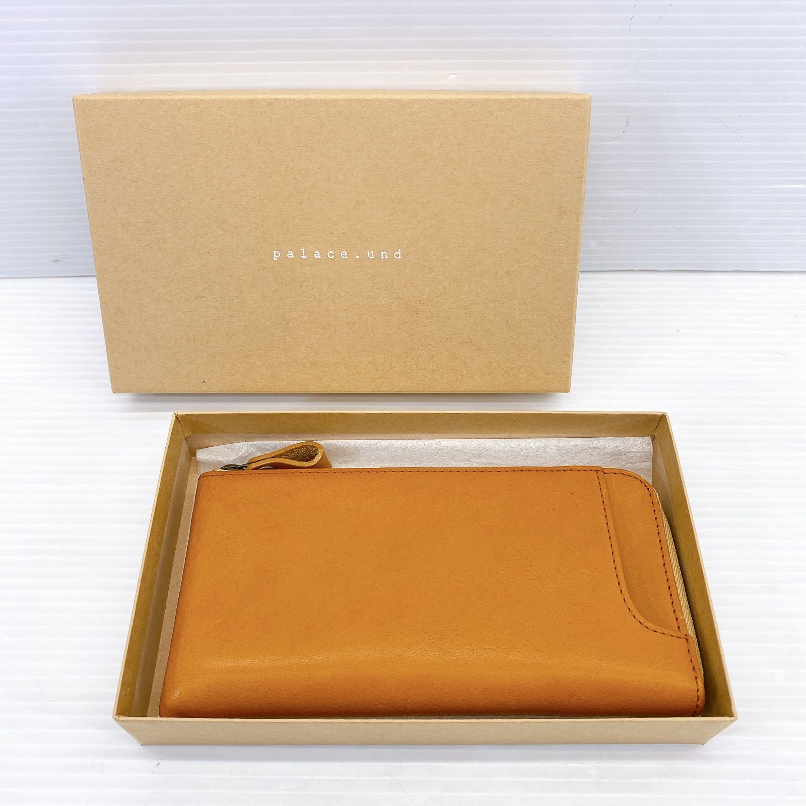 □Palace.und L字ファスナーレザー長財布 キャラメルカラー 美品 