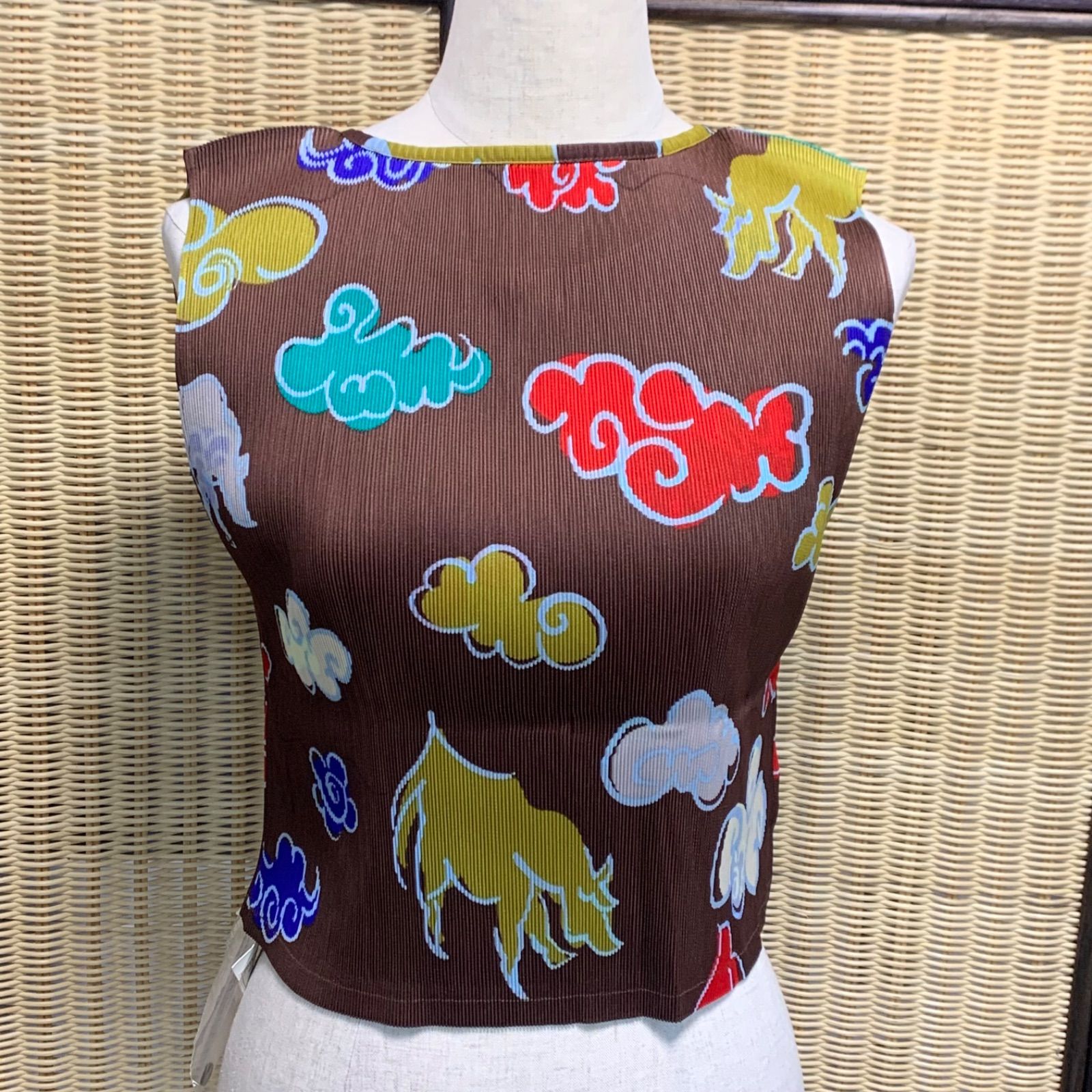 ISSEY MIYAKE イッセイミヤケ PLEATS PLEASE プリーツプリーズ ノースリーブ サイズ3 古着