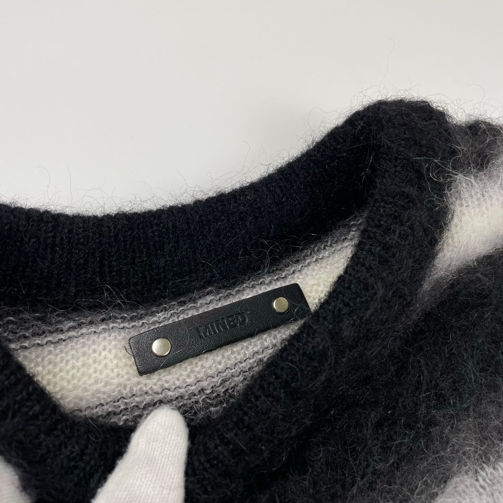 MINEDENIM マインデニム / Blurry Border Mohair Knit Pullover モヘヤ