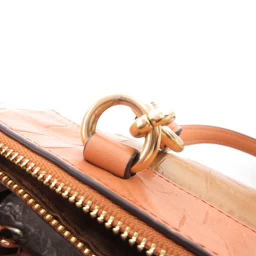 コーチ COACH ハンドバッグ ショルダー 2WAY クロコ型押し ロゴ 茶 ブラウン F28079 /AE ☆AA★