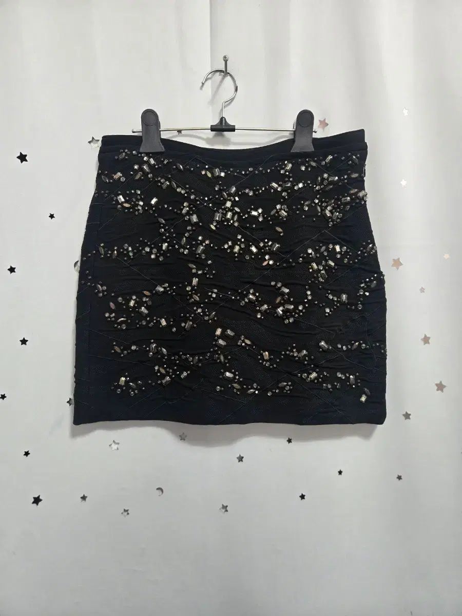 タイム ブラック ビーズ装飾 ミニスカート 67