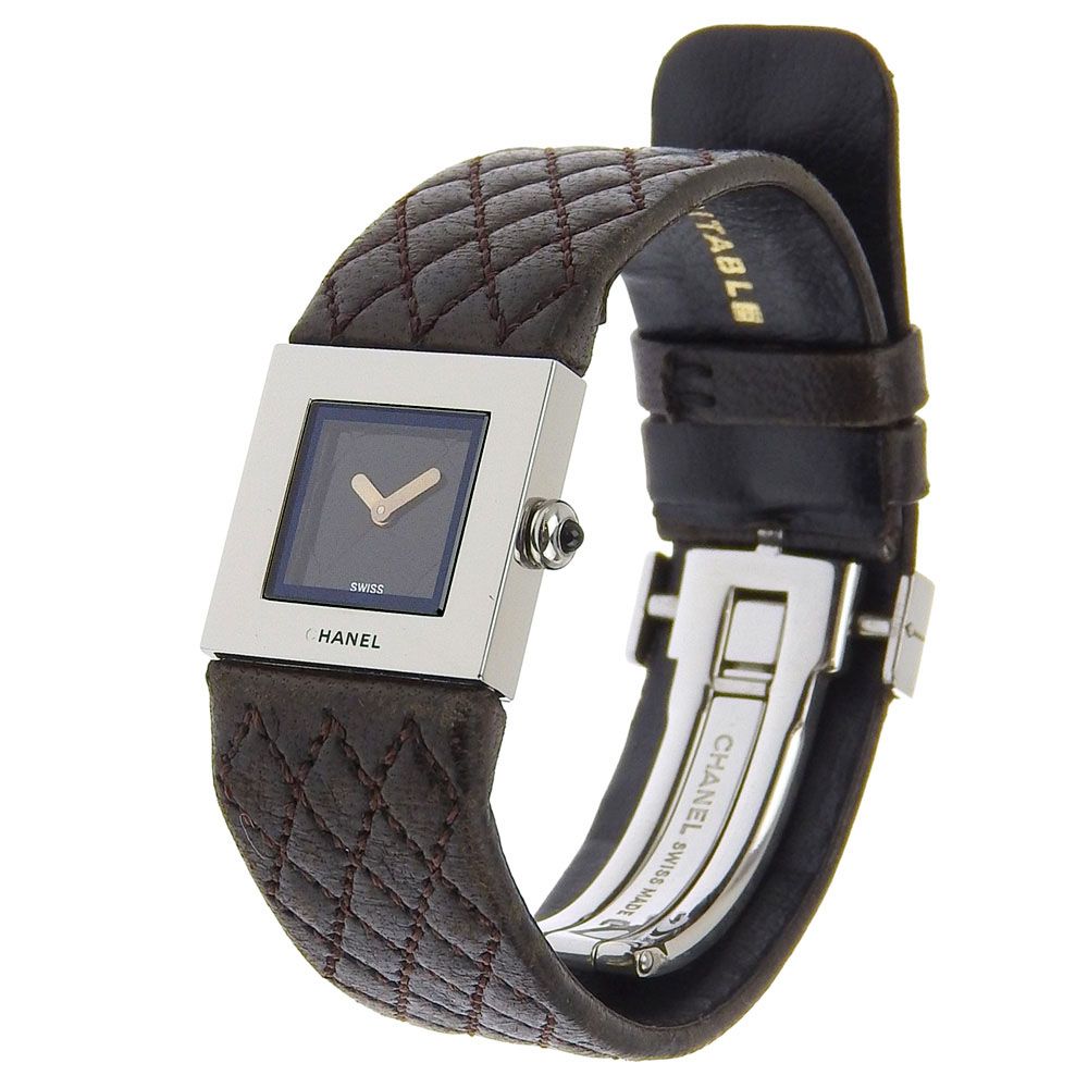 CHANEL シャネル マトラッセ H 0116 ステンレススチール クオーツ アナログ表示 レディース ブラック文字盤 腕時計